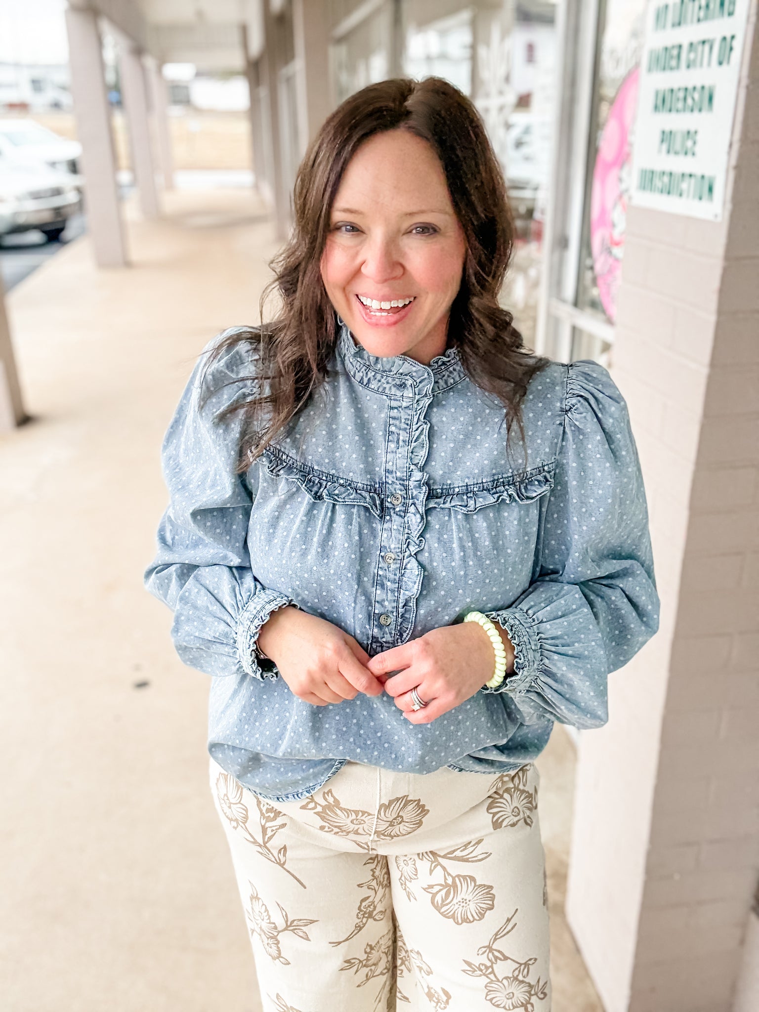 Sweet Dots Denim Blouse