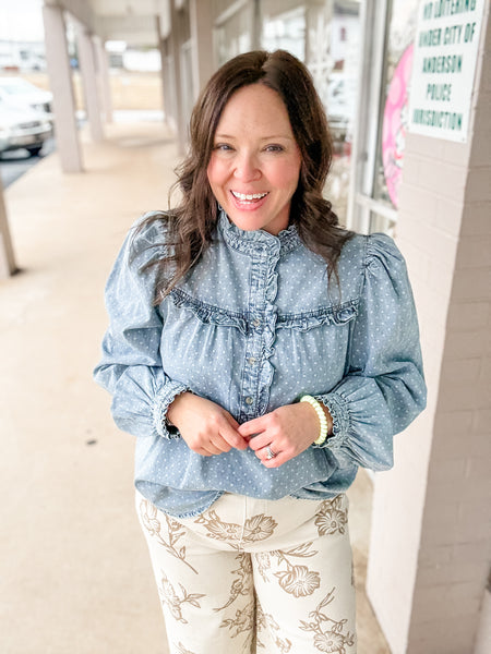 Sweet Dots Denim Blouse