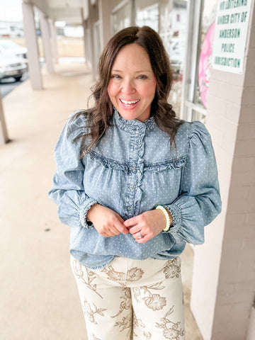 Sweet Dots Denim Blouse