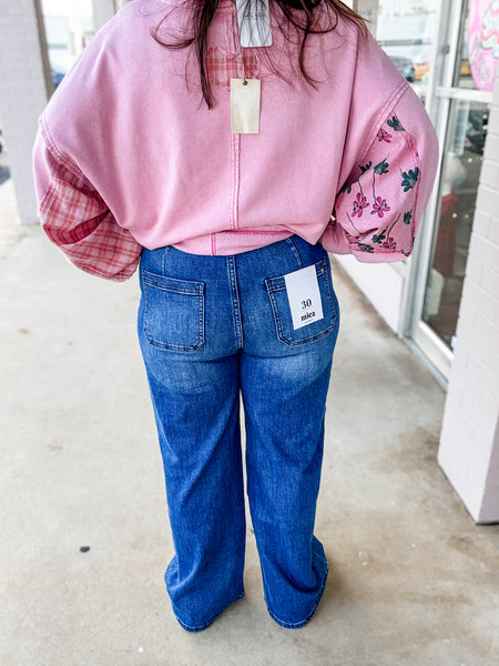 Mica Blue Ridge Pocket Wide-Leg Jeans