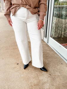 Risen Cream Jeans