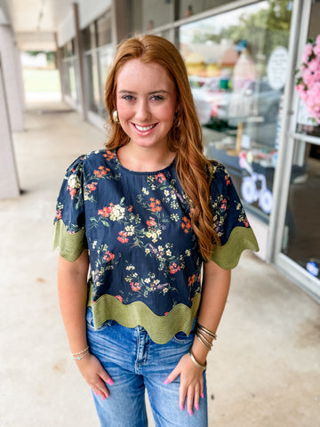 Midnight Bloom Flutter Top