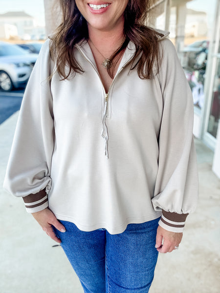 Cozy Cream Half Zip Pullover
