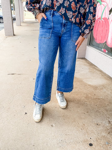 Lovervet High Rise Utility Wide Jeans