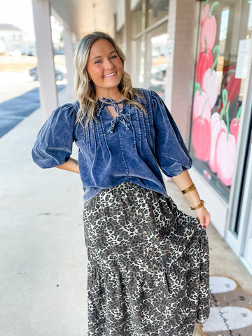 Midnight Cord Blouse