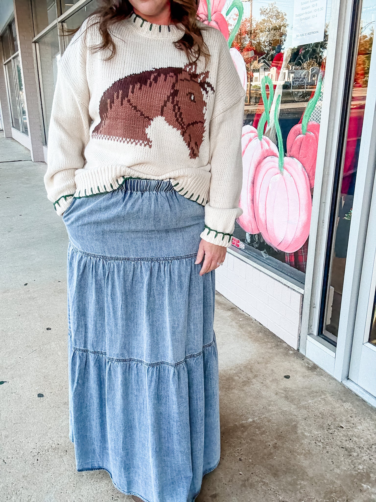 Denim Breeze Maxi Skirt
