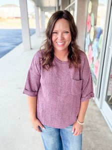 Plum Knit Top