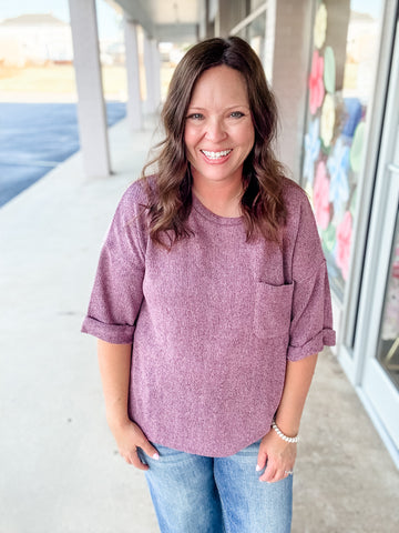 Plum Knit Top