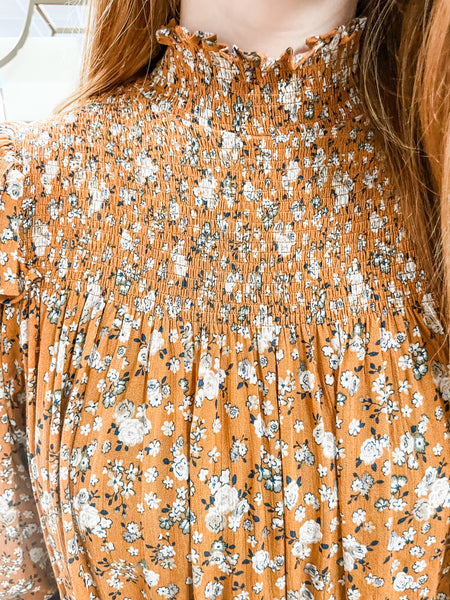 Camel Printed Dress