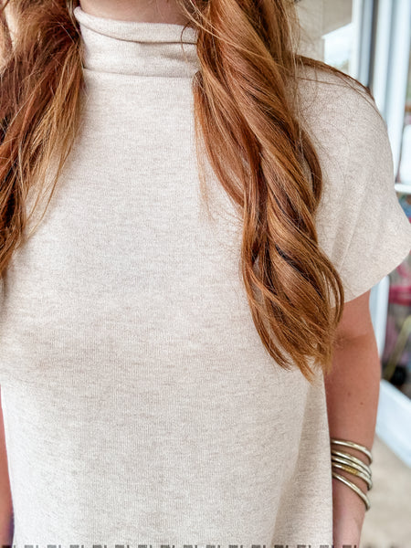 Gracyn Taupe Mock Neck Top
