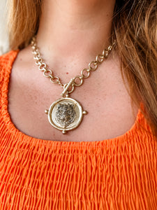 Bold Tiger Face Necklace