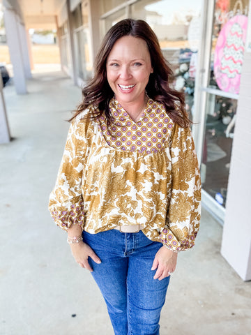 Marigold Mosaic Blouse: Plus
