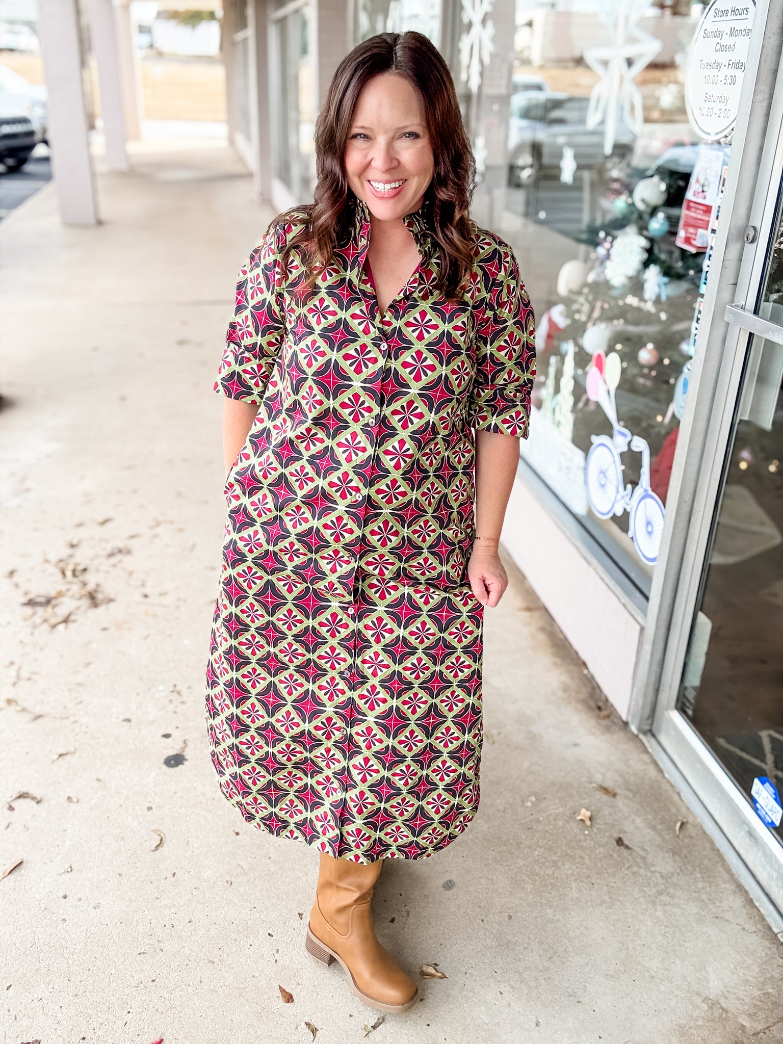 Holly Geometric Midi Dress