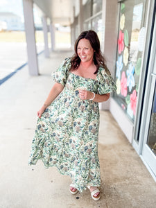 Mint Floral Bow Dress