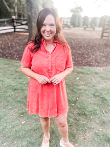 Day By Day Dress:  tomato red