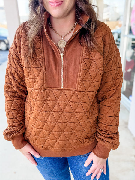 Toasted Caramel Quilt Sweatshirt