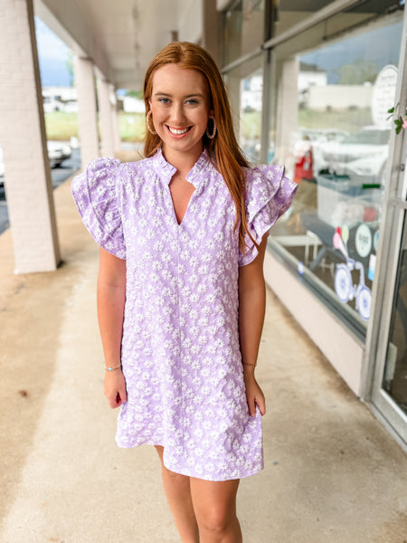 Lilac Embroidered Dress