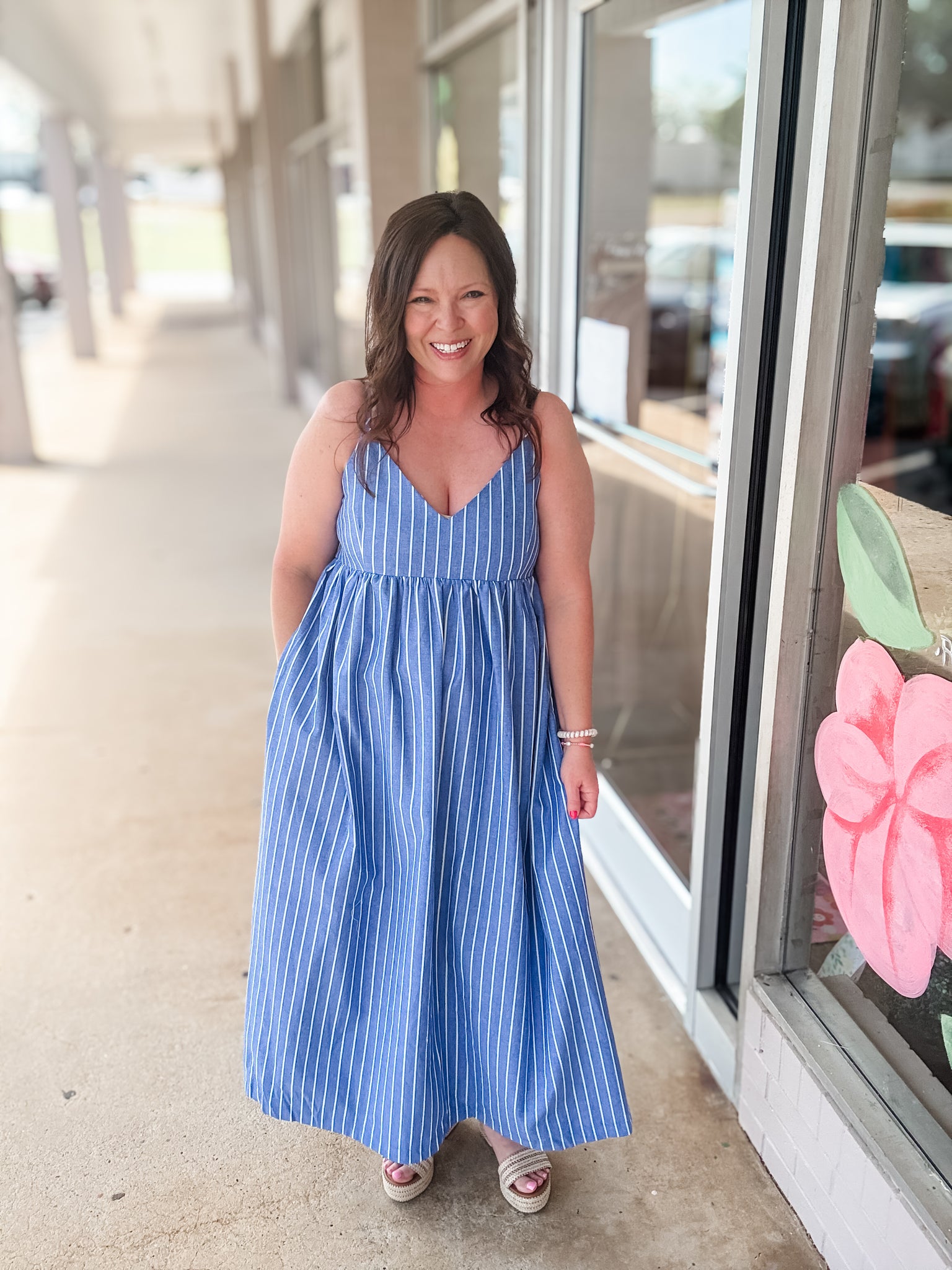 Chambray Striped Dress