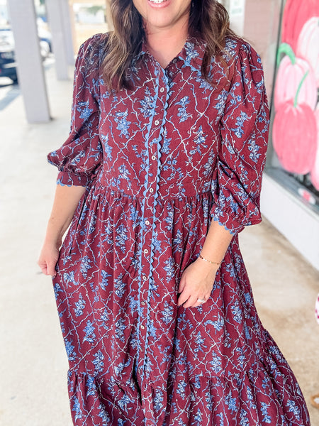 Autumn Vine Maxi Dress