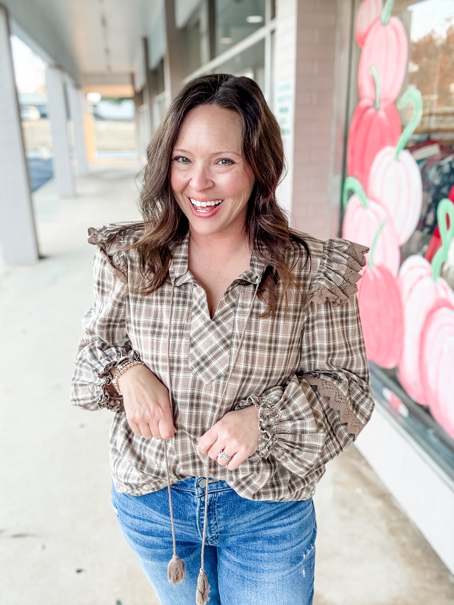 Prairie Rose Plaid Blouse