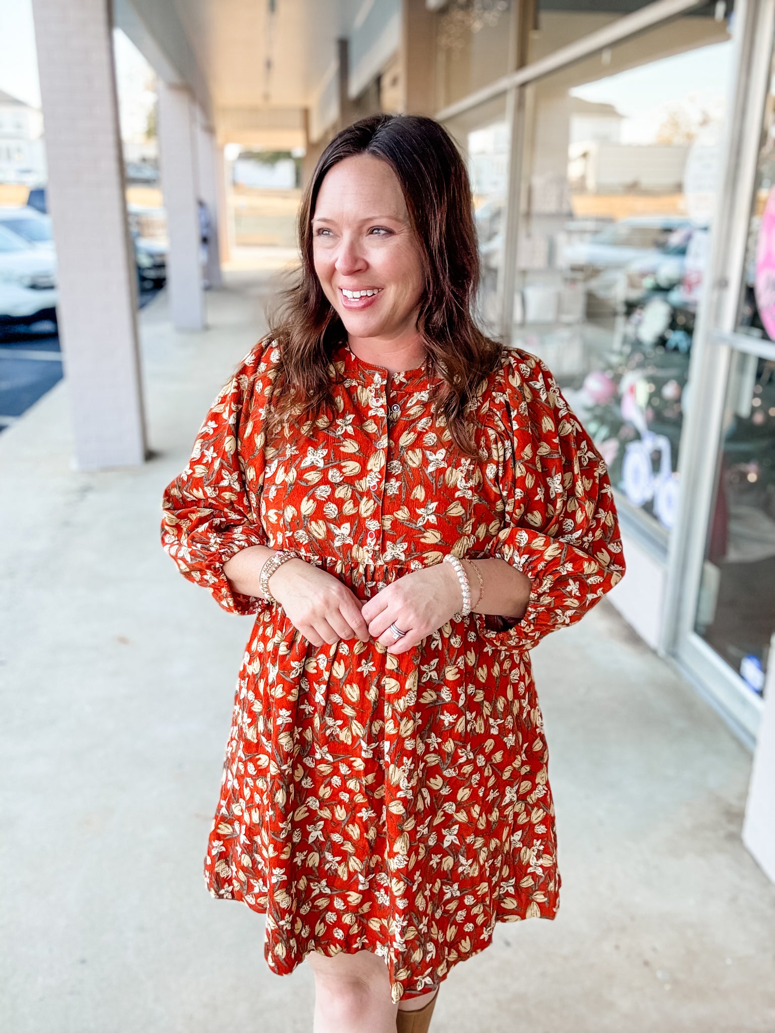 Falling Petals Midi Dress