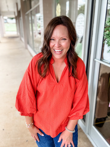 Autumn Glow Textured Blouse