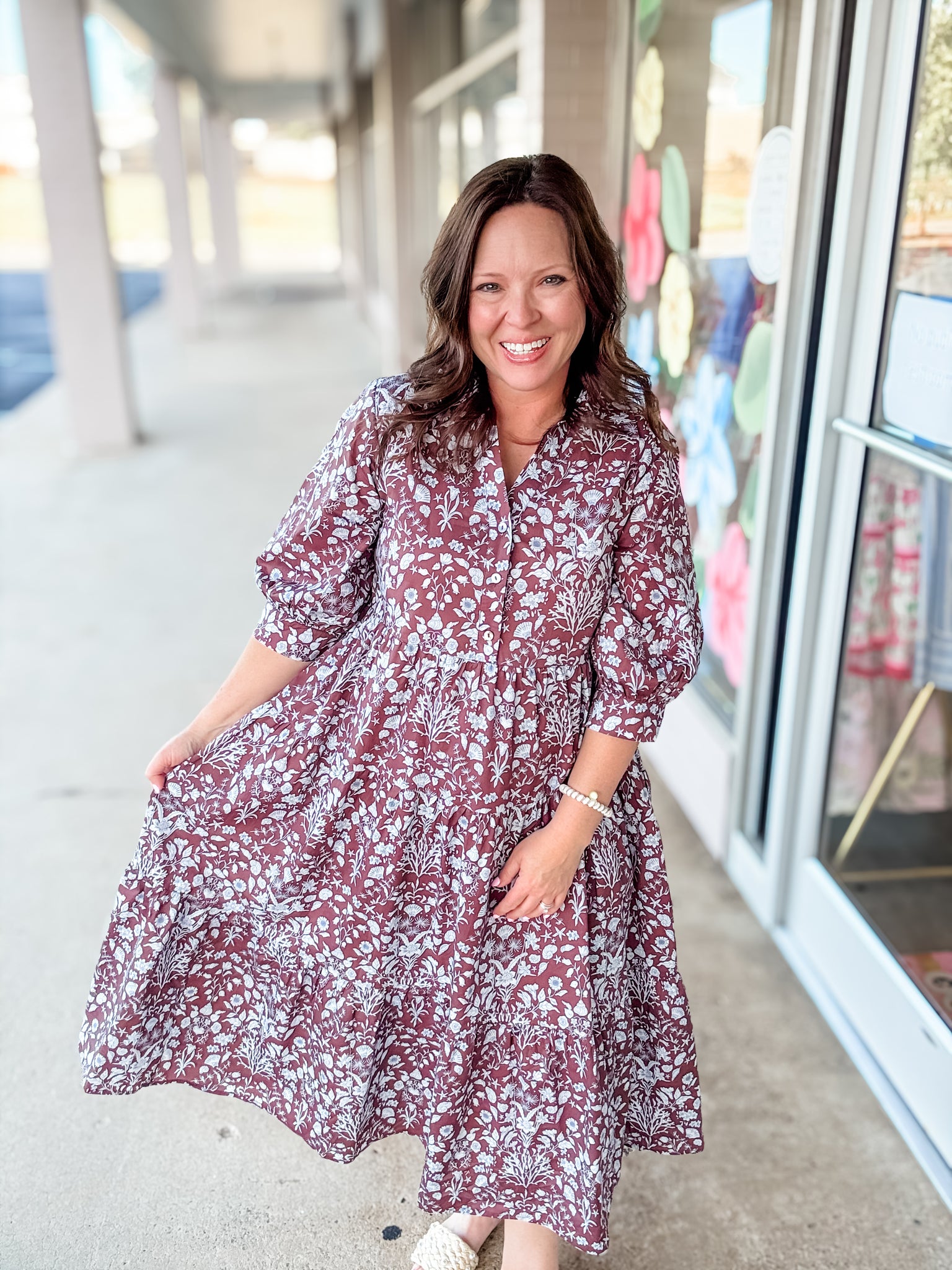 Libby Brown Floral Midi Dress