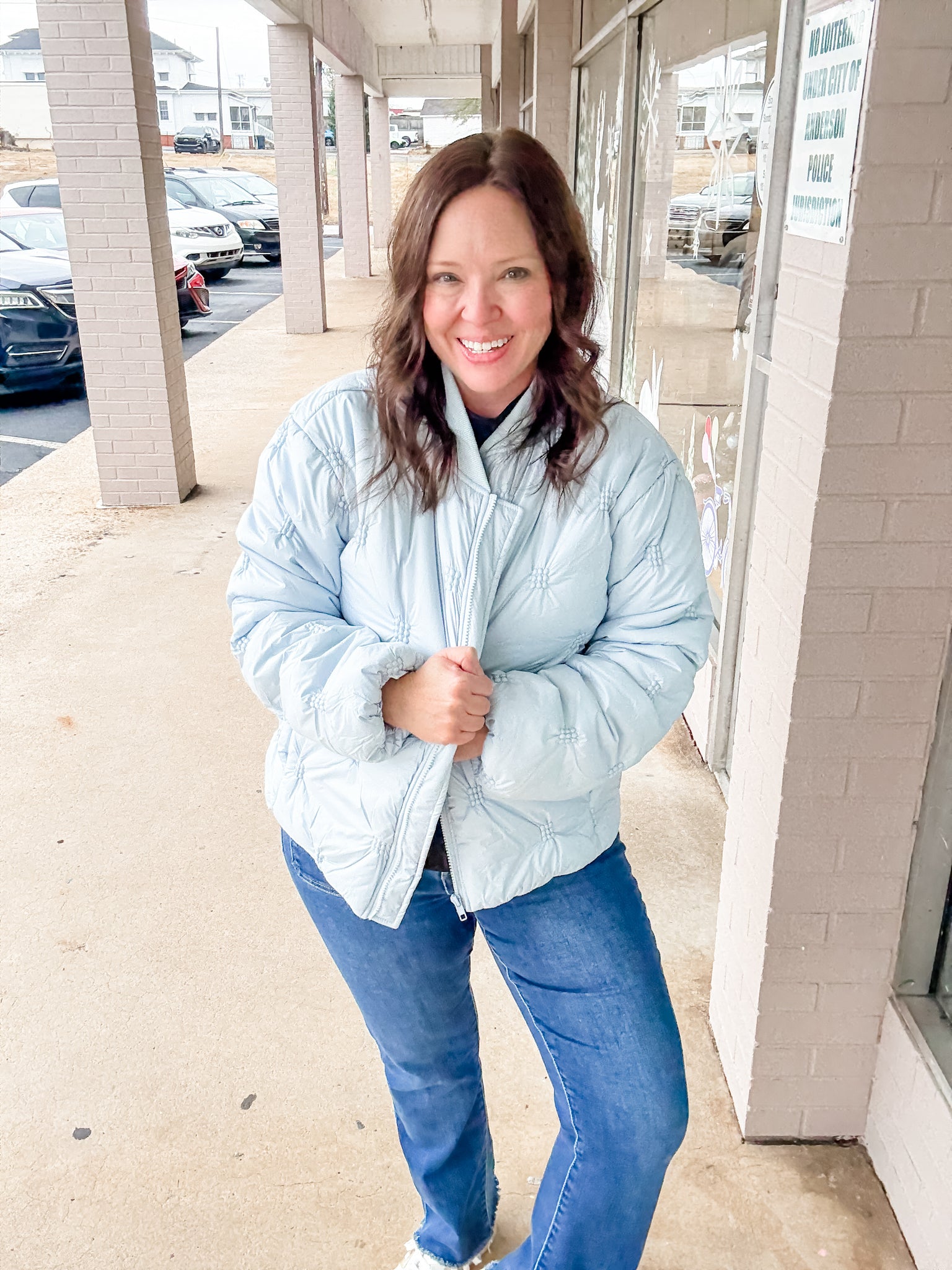 Snowflake Stitch Puffer Jacket