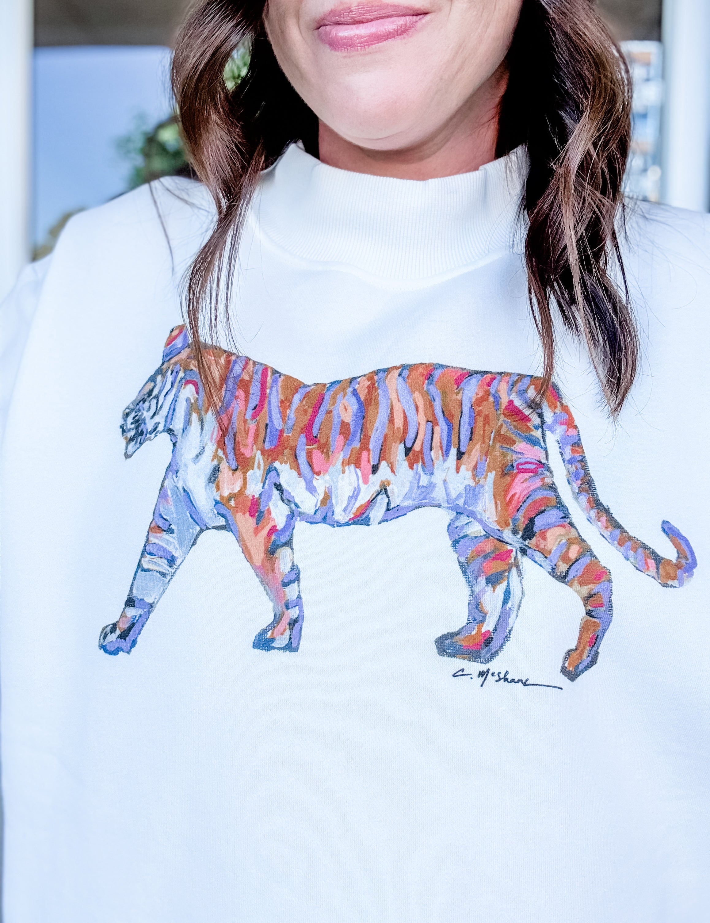 Watercolor Tiger Sweatshirt – Bright Colorway
