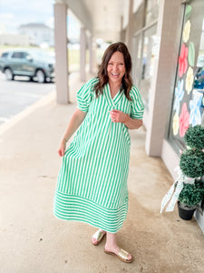 Green Striped Dress