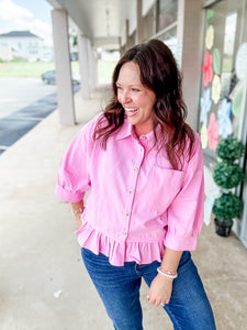 Pink Ruffle Top