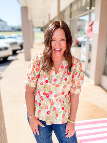Water Color Floral Top