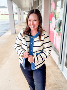 Coastal Charm Striped Cardigan