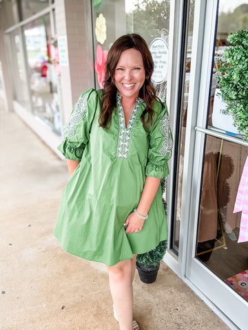 Meadow Breeze Embroidered Dress