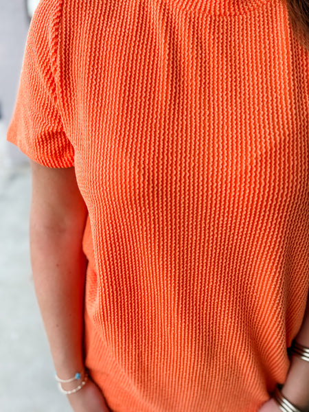 Orange Ribbed Set