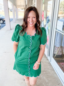 Green Scallop Dress