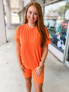 Orange Ribbed Set