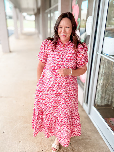 Sunset Petals Midi Dress