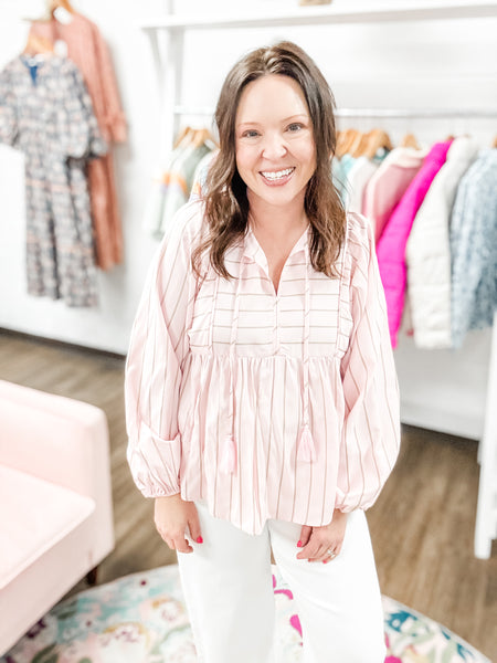 Pink Striped Top