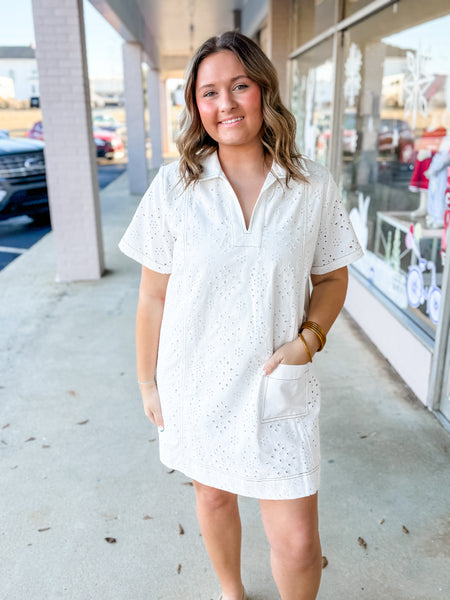 Ivory Bloom Eyelet Dress