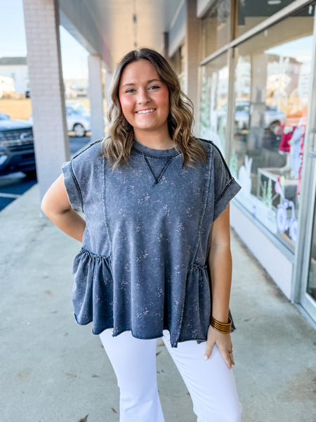 Midnight Meadow Peplum Top