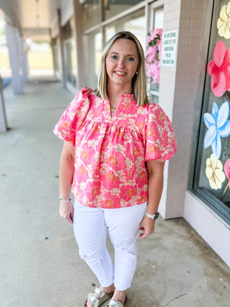 Pink & Orange Floral Top