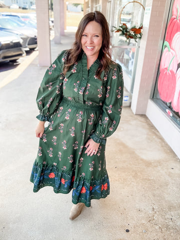 Evergreen Bloom Maxi Dress