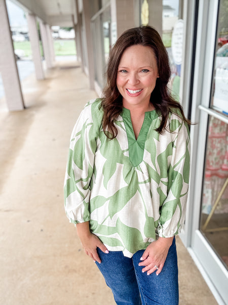 Palm Breeze Green Blouse