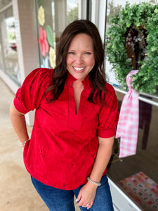 Crimson Bloom Top