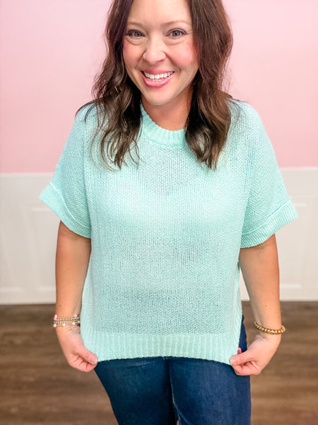 Sea Glass Breeze Knit Top