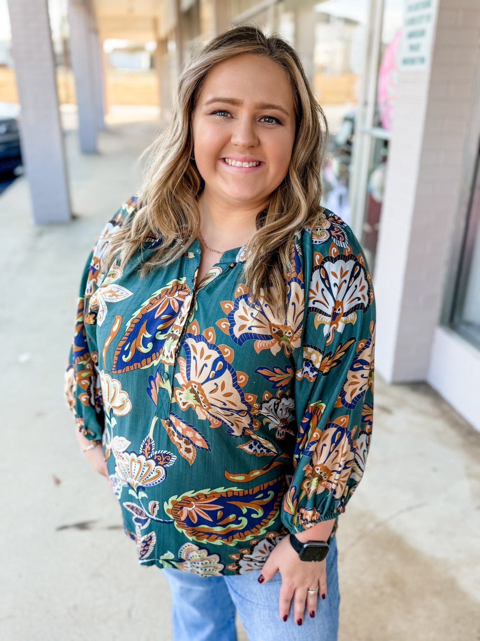 Autumn Garden Peasant Top: Plus