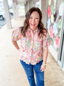 Pastel Eyelet Top