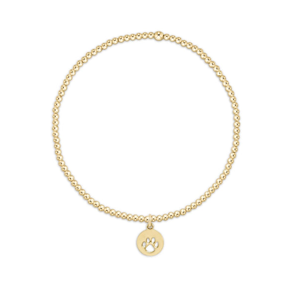 Enewton egirl classic gold 3mm bead bracelet: paw print gold disc