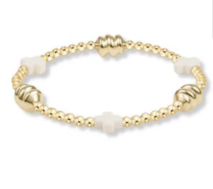 Enewton Signature Cross Admire Gold 3mm Bracelet: Off- White